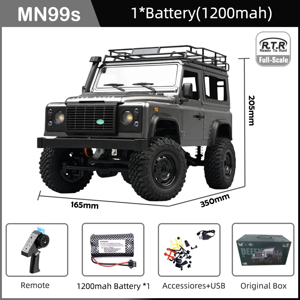 1:12 Schaal MN Model RTR Versie RC Auto 2.4G 4WD MN99S MN99 RC Rock Crawler Defender Afstandsbediening 1/12 Truck kinderen Speelgoed