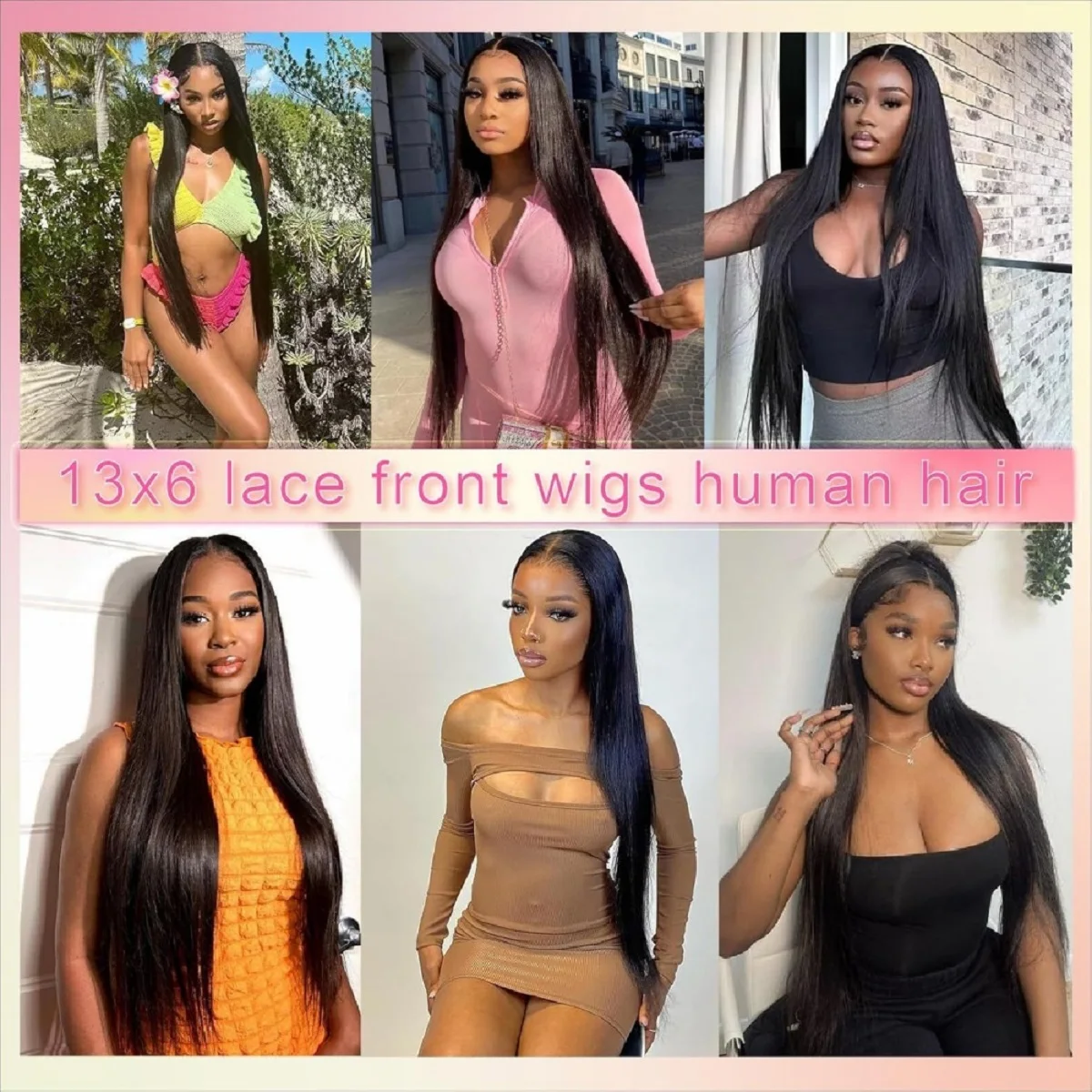 Peruca de Cabelo Humano HD Lace 13x6 Pré-Alongada Lisa com Fechamento Frontal HD 5x5, Densidade 200, Cabelo Humano Liso Sedoso e Macio para Mulheres