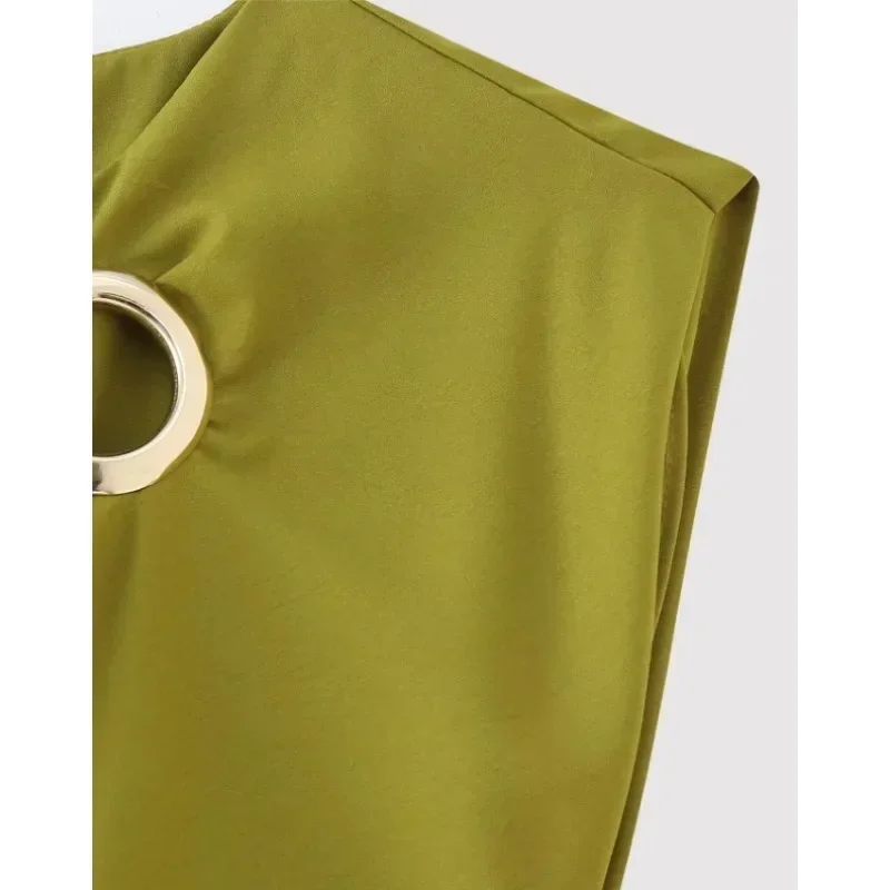 فستان نسائي بدون أكمام مطوي فوق الركبة ، فستان حفلة تنحيف غير رسمي ، موضة الاتحاد الأوروبي والأمريكية ، مثير ، جديد ،