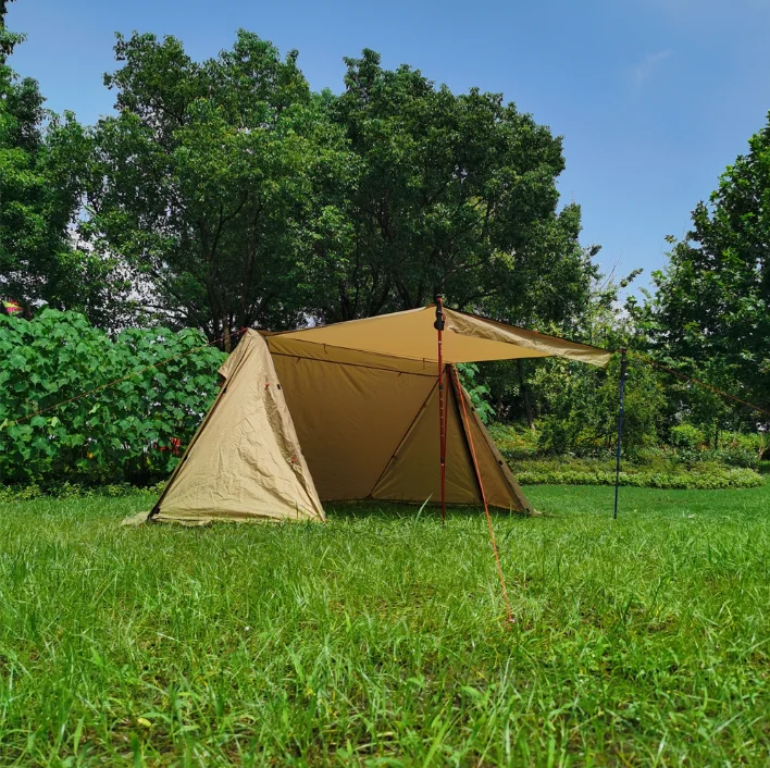 Lightweight 2-person outdoor camping tent awning with outdoor rain fly tarp survival equipment