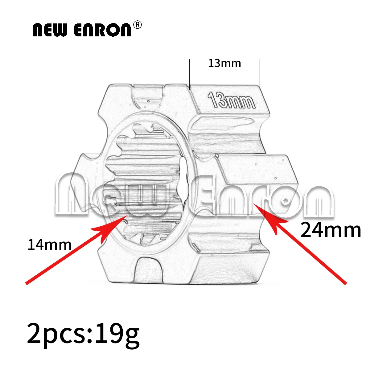 NEW ENRON 2Pcs Aluminum Wheel Hubs Hex 10mm/13mm Thickness 7756 7756X 7756R For RC CAR 1/5 Traxxas X-Maxx XMaxx 77086-4