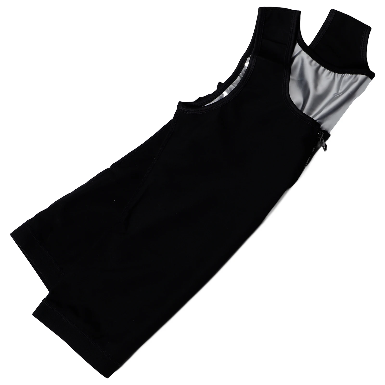 

Мужской спортивный жилет, футболка для тренировок, быстросохнущие рубашки, компрессионный жилет для сауны с застежкой-молнией для бега, йоги, фитнеса, черные короткие