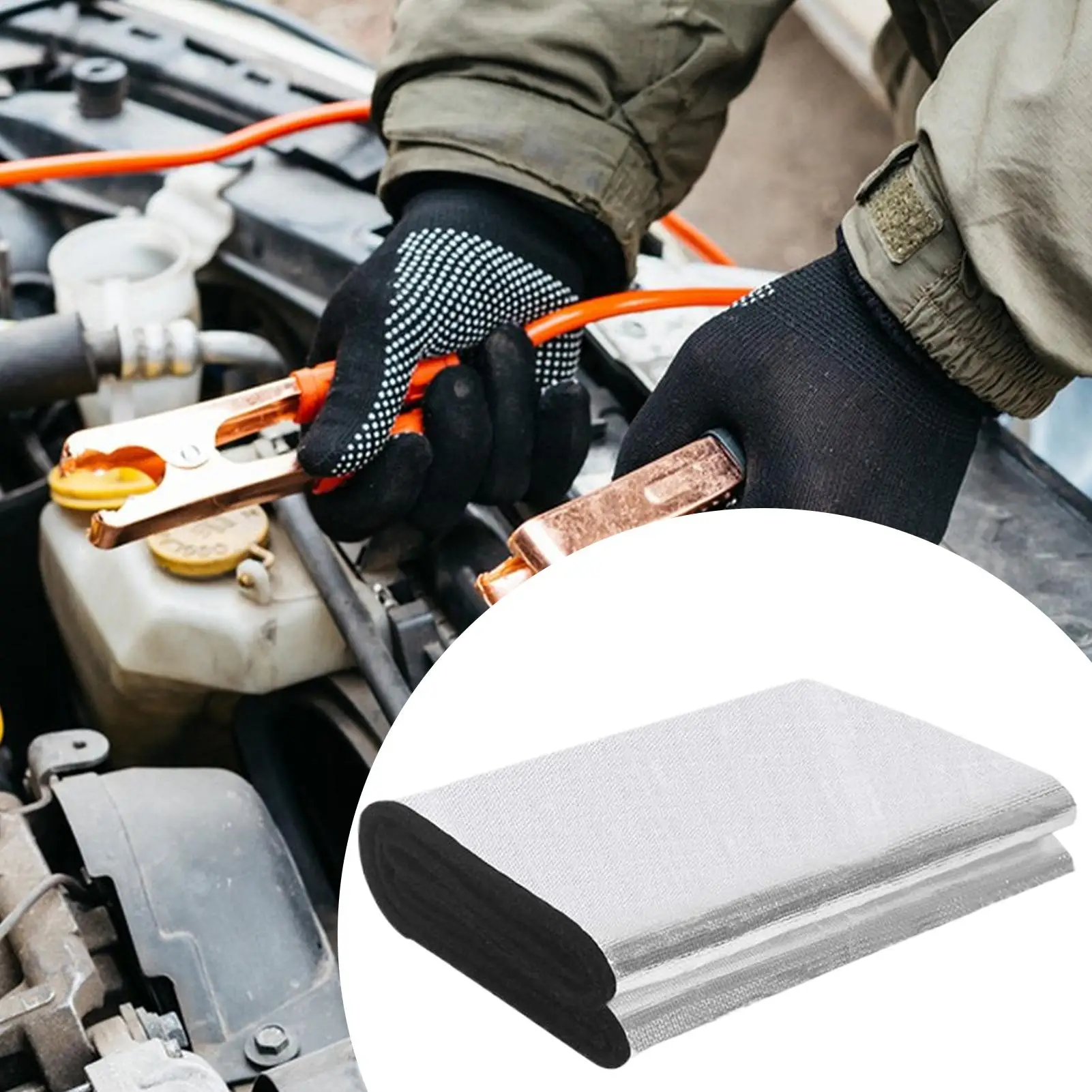 Car Battery Blanket Fireproof Protector 40.167.09 Inch Insulation Car Battery Wrap For RV Trailer Boat Marine Cold Weather