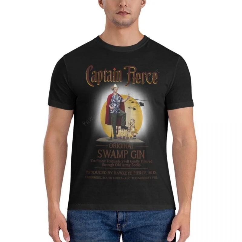 summer tops Captain Pierce Swamp Gin Essential T-Shirts men clothing harajuku Short t-shirt Aesthetic clothing black tshirt tops