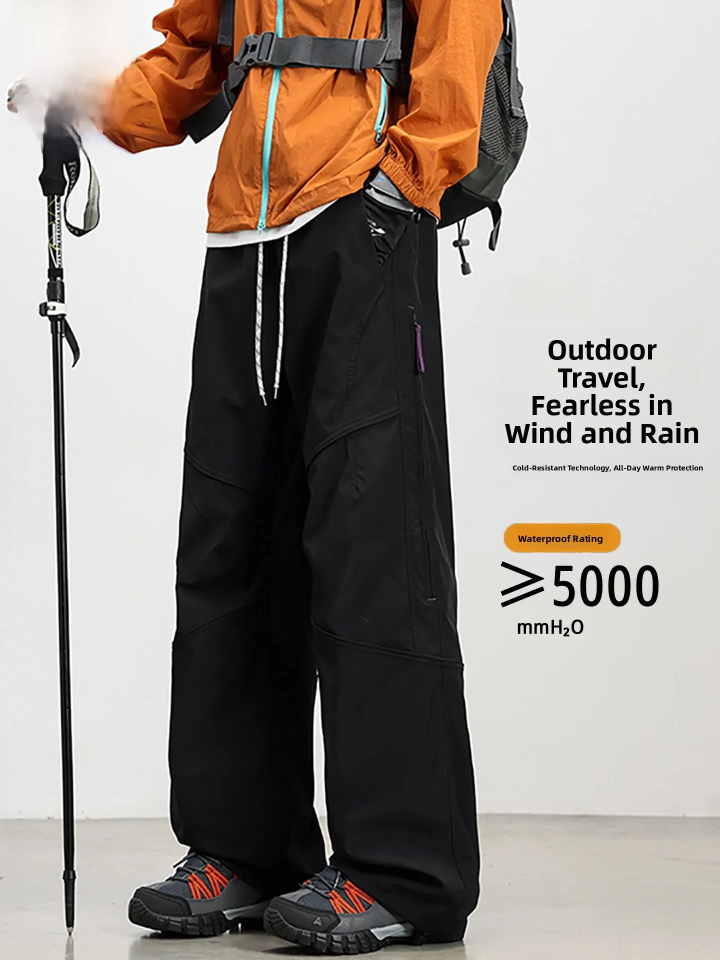 

Мужские функциональные ветрозащитные брюки свободного кроя для активного отдыха, прямые штаны, рабочие брюки, дышащие, из полиэфирного волокна, для подростков