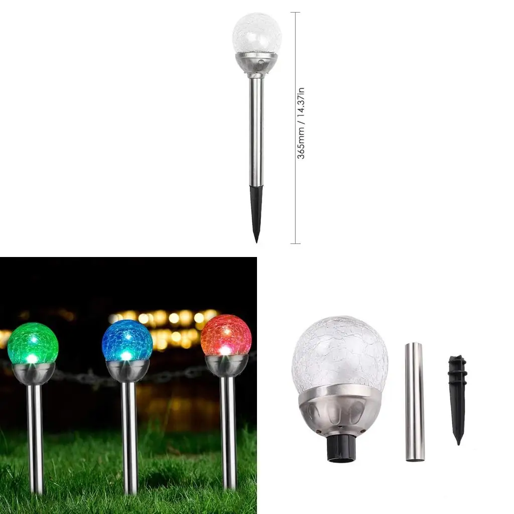  Double LED Round In Cracked Glass Lights for Patio Change of Color
