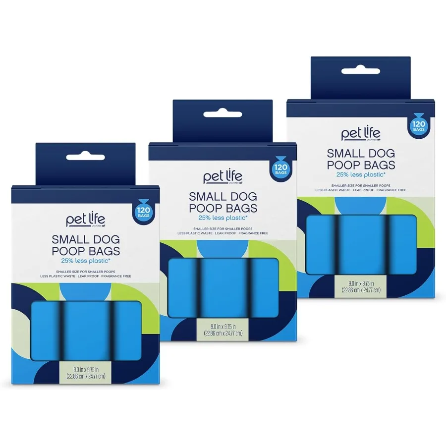 

Poop Bags for Small Dogs Extra Thick Strong Leak Proof Tear Resistant Waste Bags Unscented 360 Count PL60502 Blue
