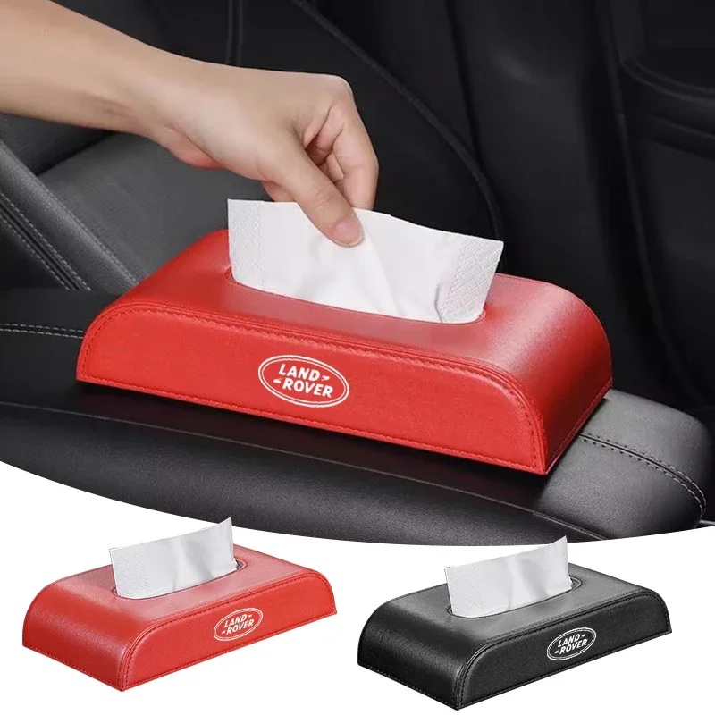 Car Leather Tissue Storage Bag Armrest Box Sun Visor Home Tissue Pack for Land Rover Range Rover Sport Evoque SVR 2003-2024