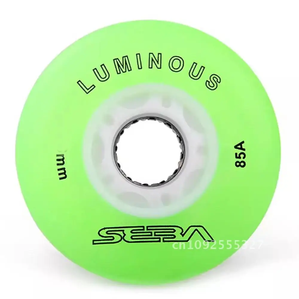 4 Pieces Original Seba Luminous LED Skate Wheels 85A Inline Skating Wheel 62mm 64mm 68mm 70mm 72mm 76mm 80mm Shine Roller Wheel