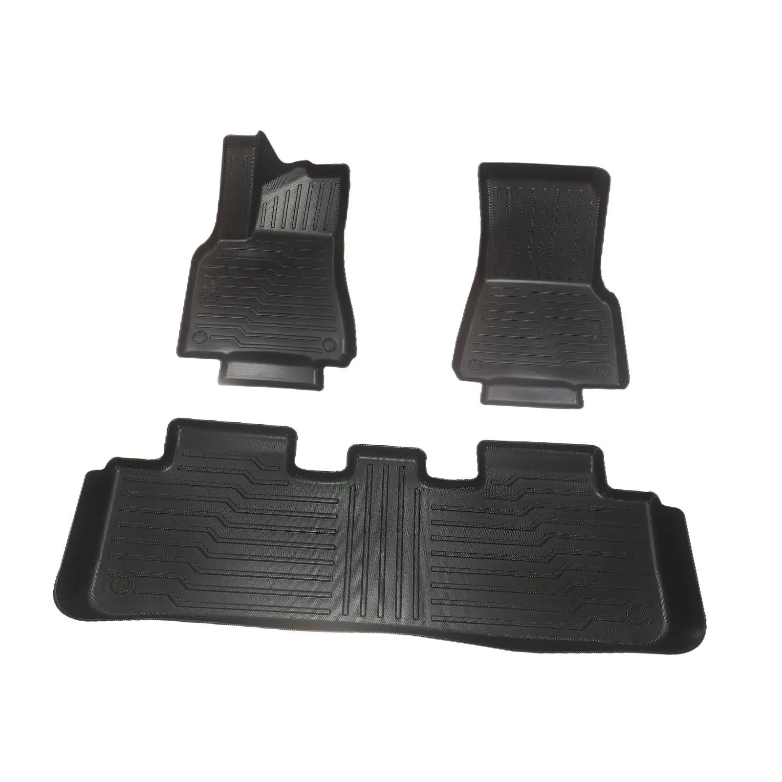 

Set of 3 Pieces Floor Mats TPE Material Anti Slip Car Accessory for Model Y