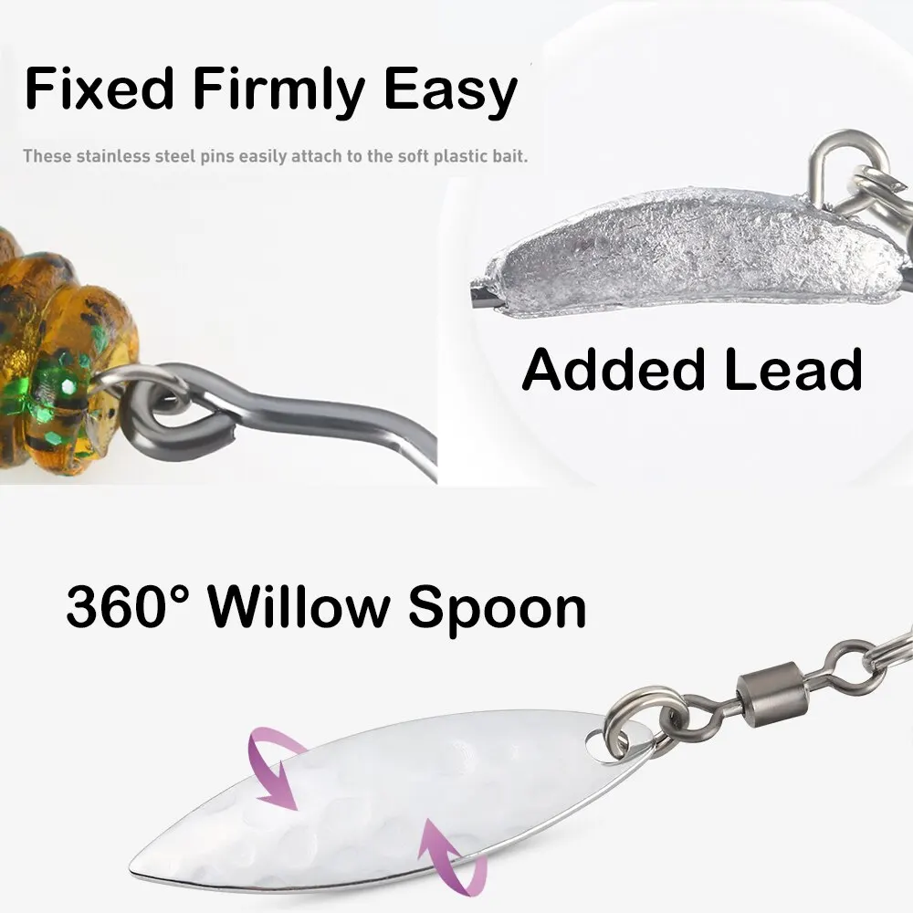 Fish Hook 2G 3G 4G Fishing Hooks Jig Head 10Pcs/lot With Spin Lock Pin Spinner For Soft Fishing Bait Of Carbon Steel Hooks image 4