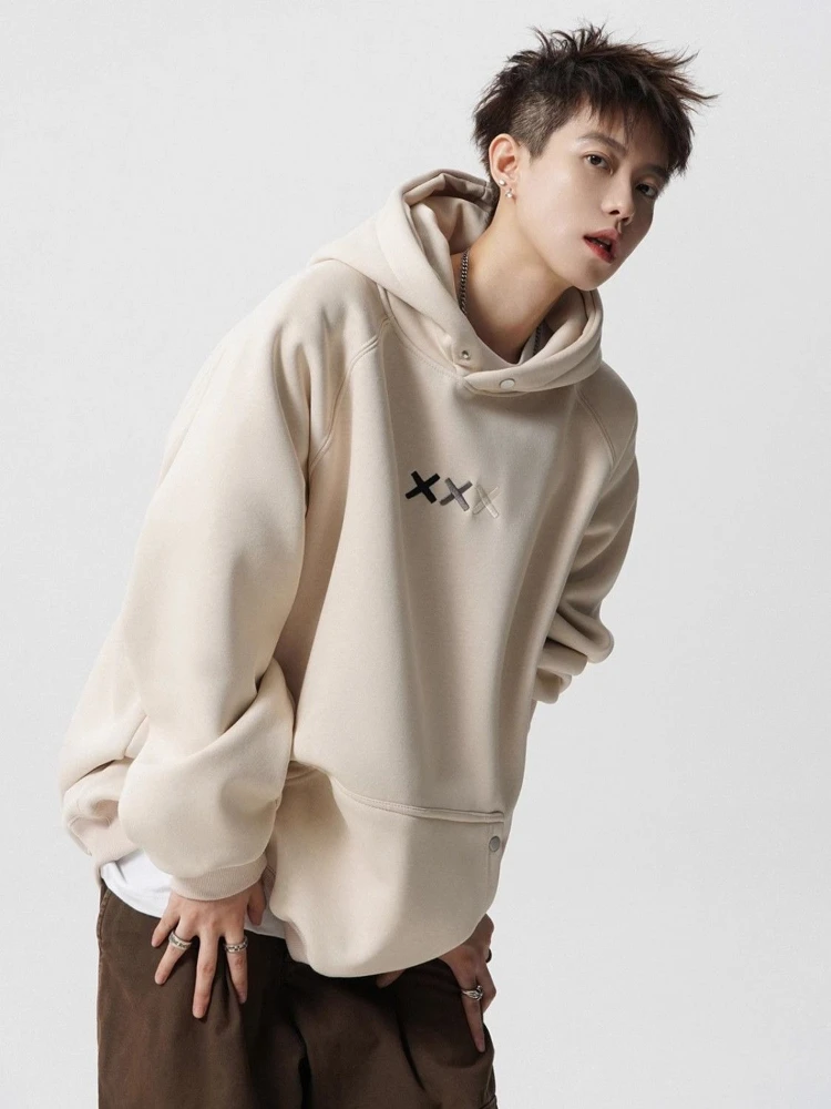 

Young Students With Pockets Soft Men's Hooded Sweatshirt Plus Size No Brand Welcome Deal Tops Apricot Male Hoodie Y2k Clothes