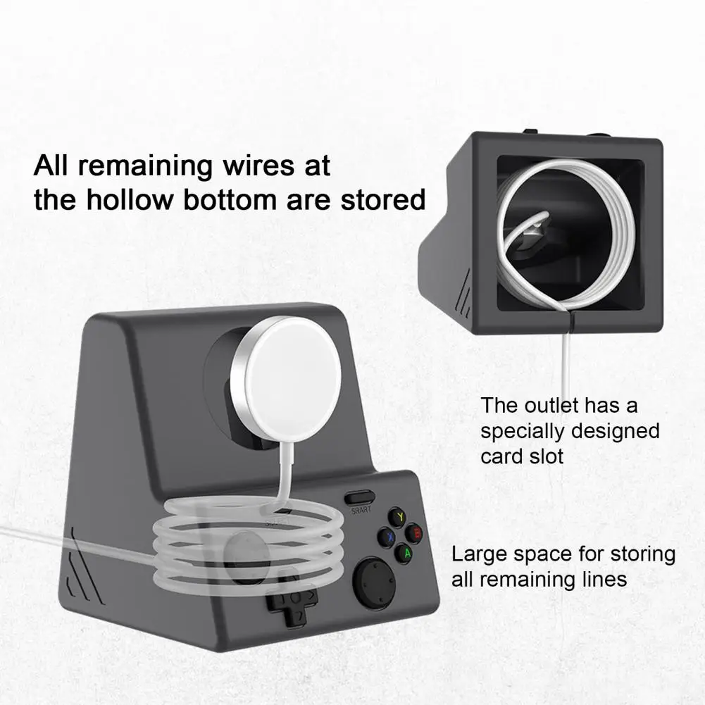 Силиконовая подставка для зарядного устройства для Apple Watch Series, док-станция, держатель зарядного кабеля, зарезервированный интерфейс, настольный держатель для часов