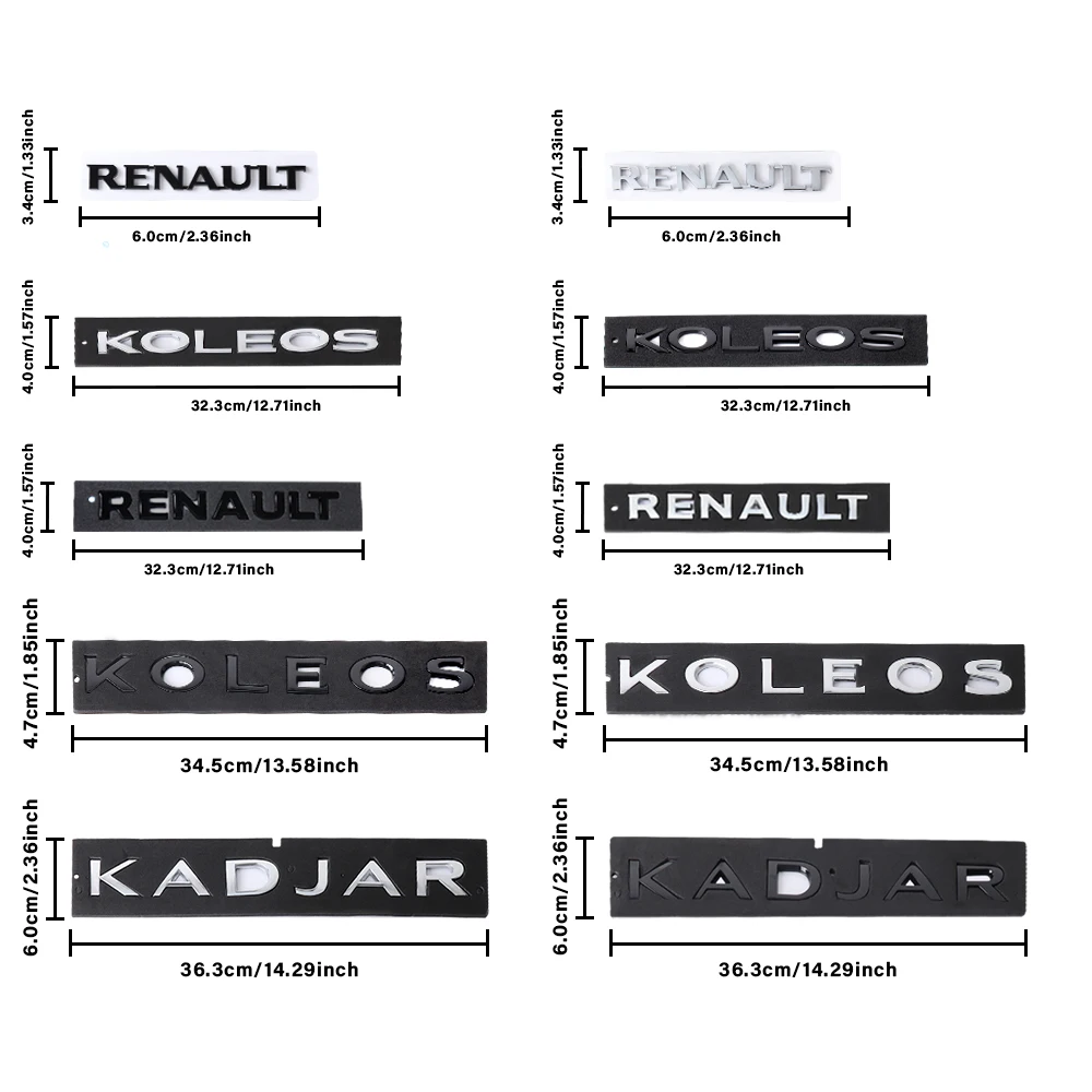 ABS Letter Emblem Car Badge Body Trunk Fender Adhesive Sticker For Renault Modus 3 4 Twingo Master Traffic Vivaro Kangoo Espace view 6