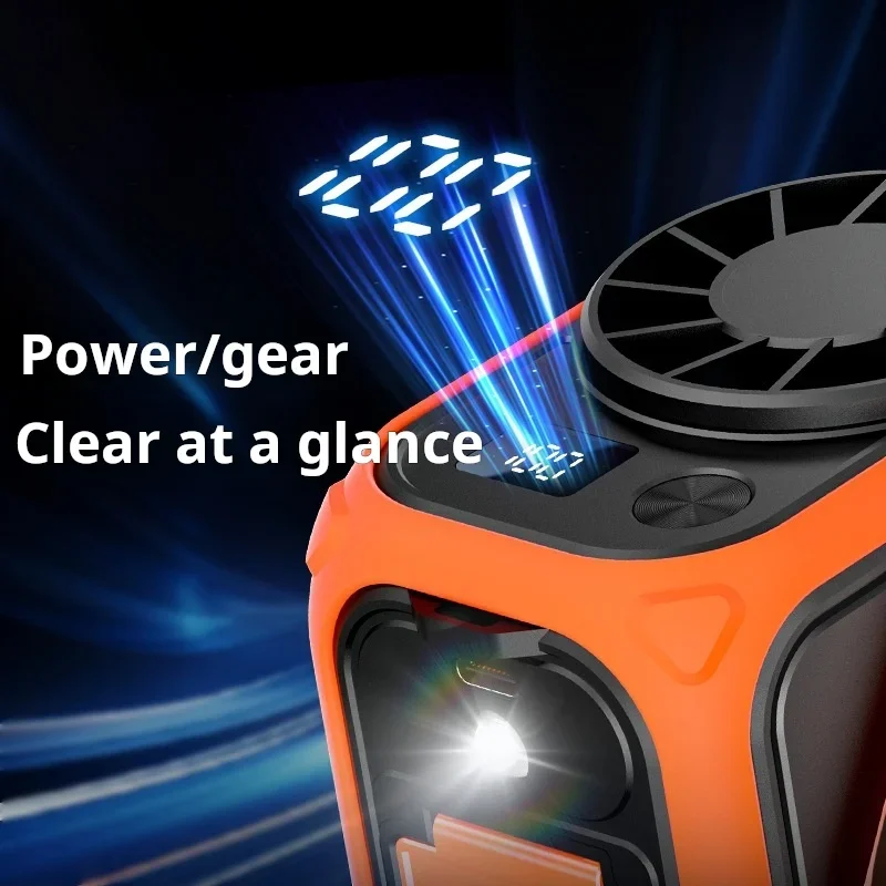 New Portable Outdoor USB Waist Fan High-Speed Cooling Neck Fan 100 Levels Adjustable Handheld Fan for Travel