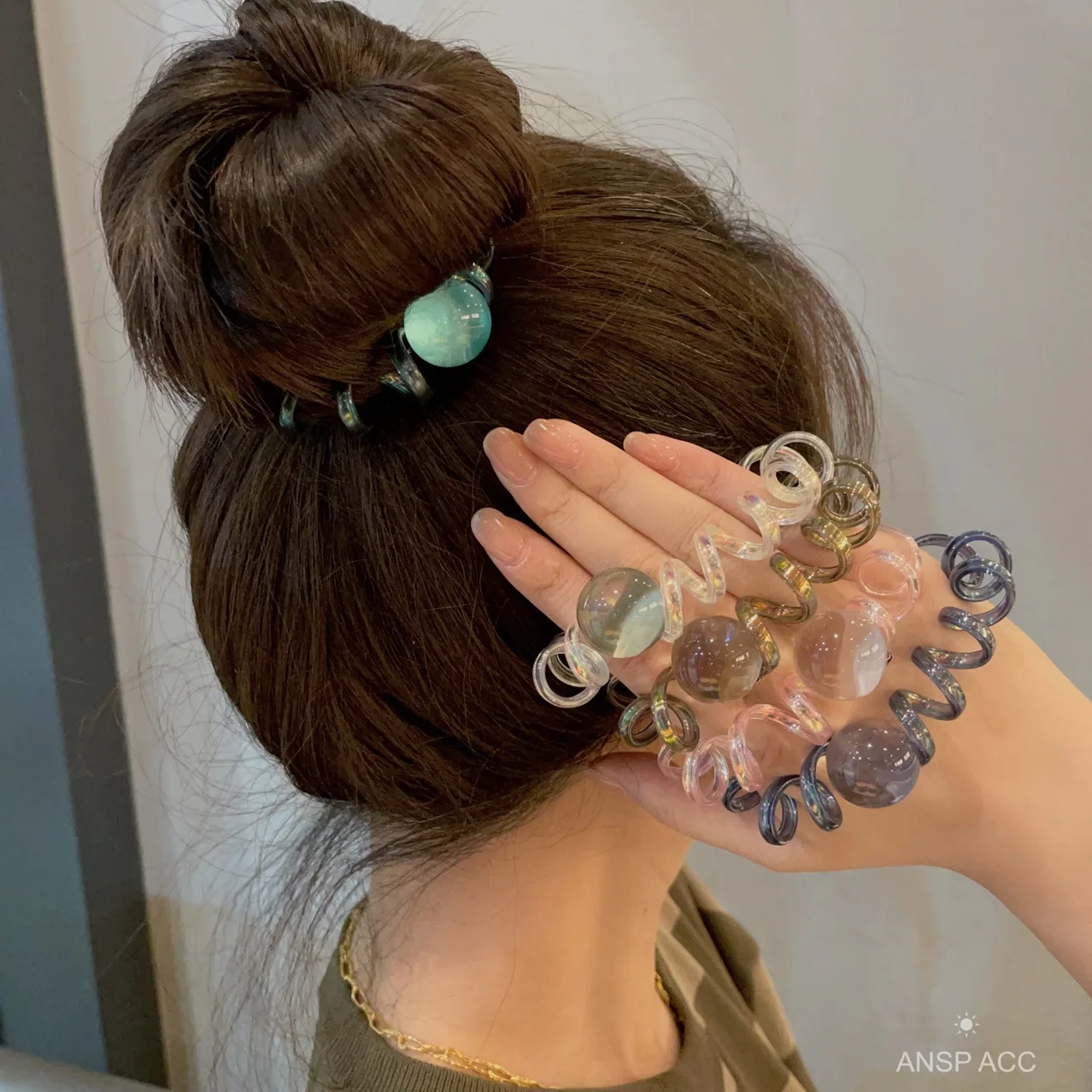 Fantasy Planet Ball Elastic Hair Band Telephone Line Hairbands 2024 Korean Girl Shiny Crystal Ball Hair Accessories Rubber Band