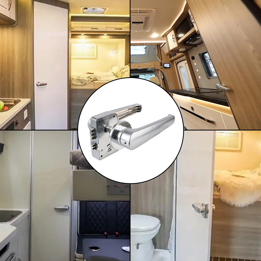 RV Toilet Door Lock Car Bathroom Door Lock RV Caravan Boat Latch Handle Knob Locks RV modification vehicle parts