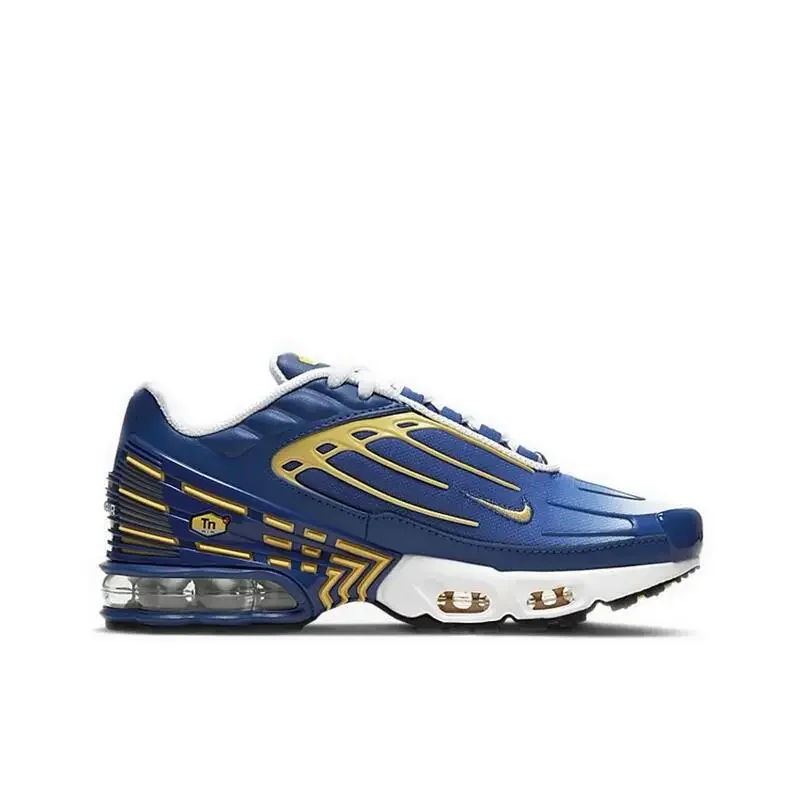 

Nike Air Max Plus 3 Men's Women's Running Shoes - Non Slip, Durable Fabric, Synthetic Leather Breathable, Blue/Yellow Unisex