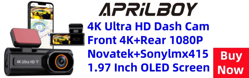 Aprilboy K6 WIFI Dash Cam 4K Mini AUTO DVR Vorne und Hinten Dual Objektiv Mit 1080P Black Box zimmer Nachtsicht Kamera Parkplatz Monitor – Detail 2