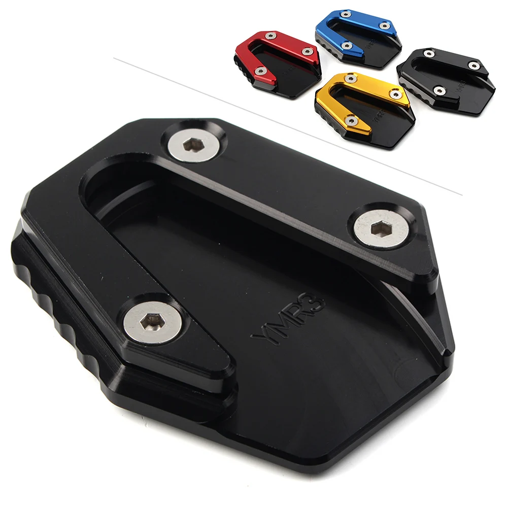 1pcs Motorcycle Side Stand Kickstand Plate Pad For Yamaha YZFR25 YZFR3 MT-25 MT-03 2014 2015 2016 2017 2018 2019 Aluminum