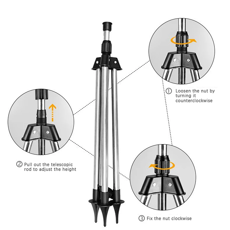 Cabeça do aspersor de irrigação rotativa com tripé, suporte telescópico, pulverizador rotativo automático, rega do jardim, 360