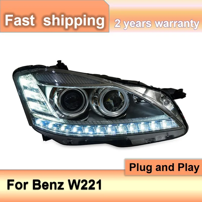 Car Accessories for Benz W221 Headlight 2006-2009 W221 Headlamp S300 S400 DRL Turn Signal High Beam Projector Lens