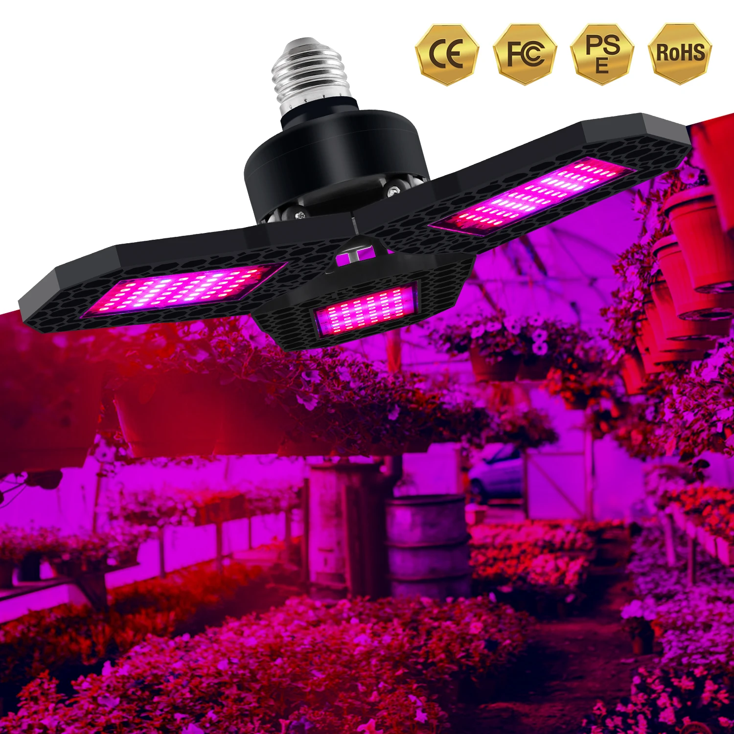 108/126/144LEDS Faltbare LED Wachsen Licht Gesamte Spektrum E27 Anlage Wachsen Licht Phytolamp Birne Für Indoor pflanzen Blume Sämling