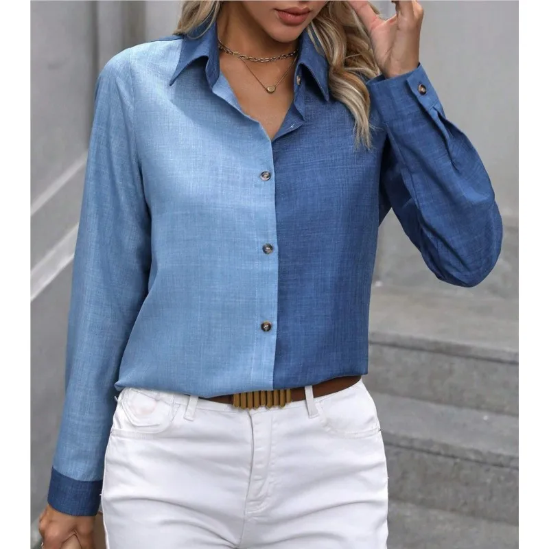 Women Autumn Spring Shirt Casual Button Up Long Sleeve Office Lady Workwear OL Shirts Blouse Fall Tops New camisa