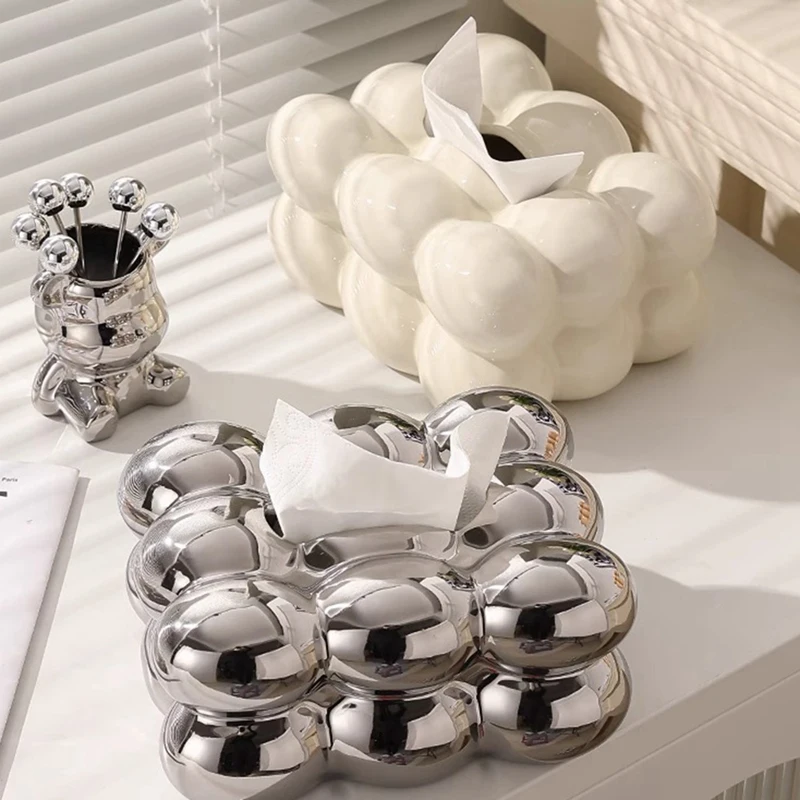 Paper Box Ceramic Paper Box Holder Paper Dispenser For Bathroom Dining Table Stylish Tissue Organizer Decorative Napkin