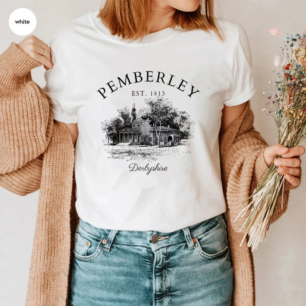 

Pride and Prejudice T-Shirt Jane Austen Gift Pemberley Light Academic Shirt Literature Literary Books Shirt Bookish Reading