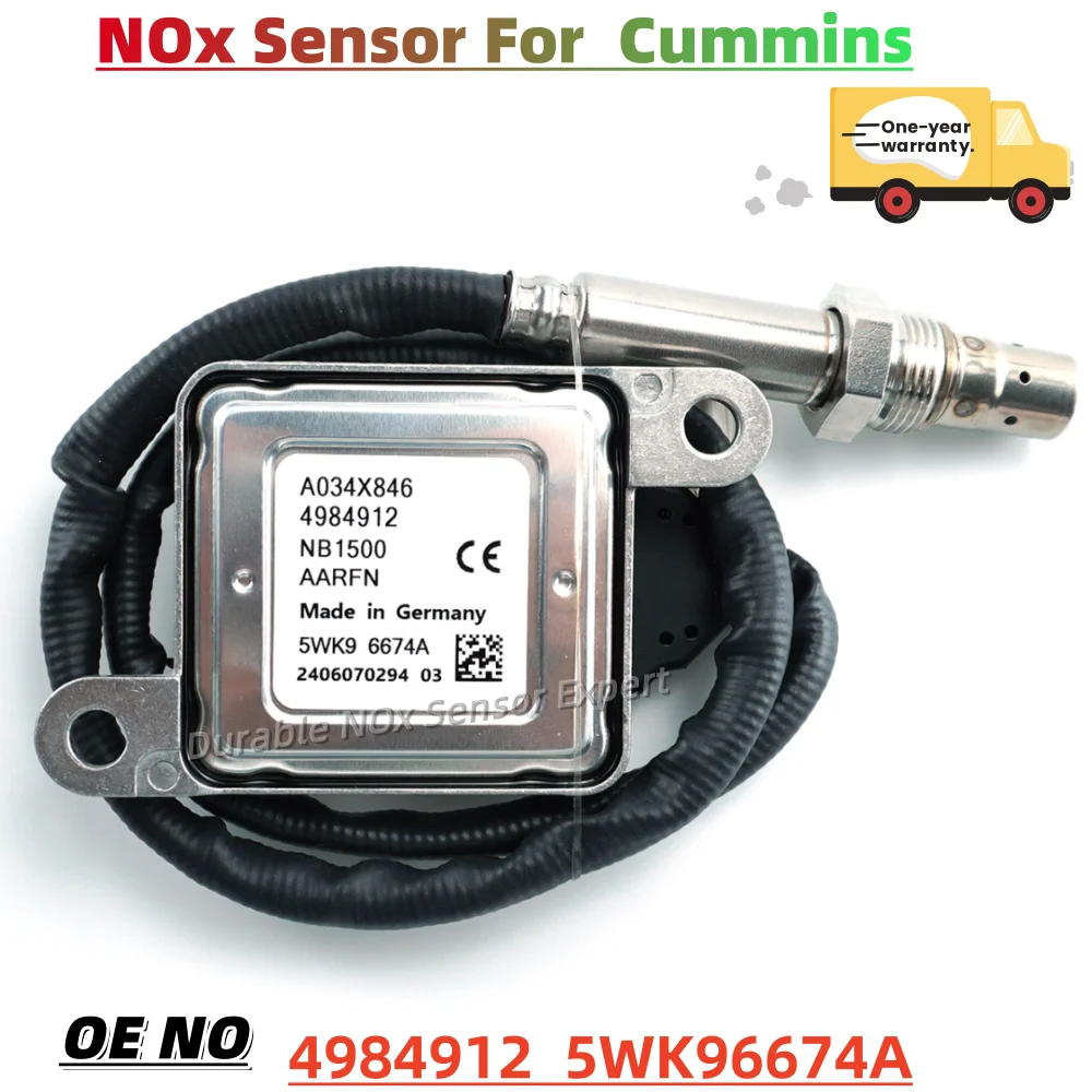 

4984912 NOX Sensor 5WK96674A 5WK9 6674A Nitrogen Oxide Sensor 12V 2013-18 11.9L 15L ISX15 Freightliner Kenworth For CUMMINS