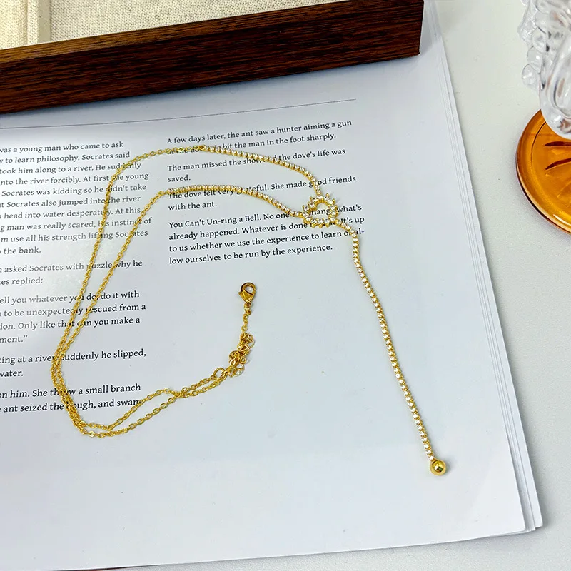 Liebe Quaste Kristalle Anhänger Legierung Schlüsselbein Kette Frauen Licht Luxus Personalisierte Halsketten Mode Schmuck – Detail 1
