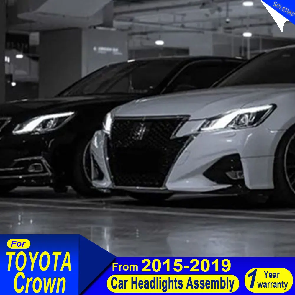 A pair LED Headlight Assembly For Toyota Crown 2015-2019 LED Turn Signal Light Led Lens Daytime Running HeadLamp Accessories