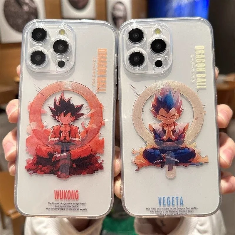 

Anime cartoon Cute Dragon Ball Vegeta Magsafe Wireless Charge Phone For iPhone 11 2 13 14 15 16 17 Pro Max Plus Magnetic Cover