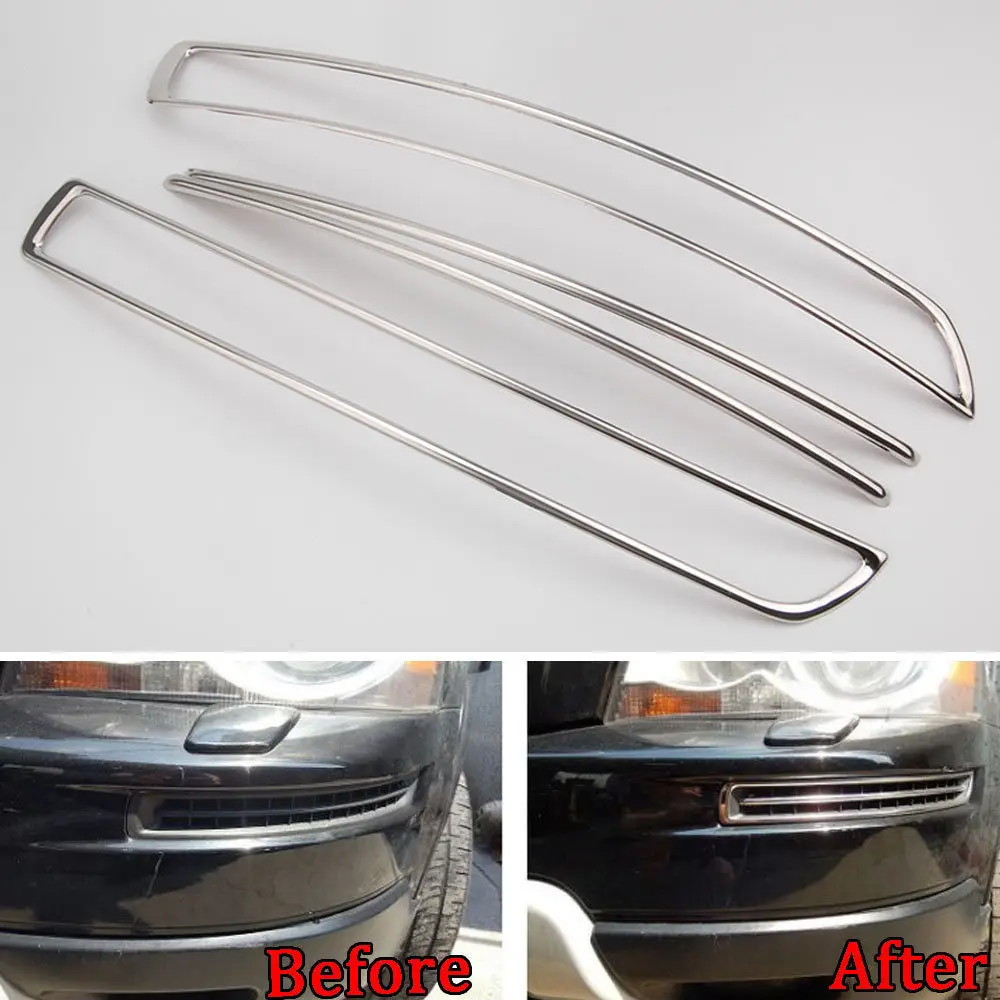 BBQ@FUKA Car styling exterior sticker For Volvo XC90 2008 2009 2010-2014 Stainless Steel Car Front Bumper Air Intake Frame Trim