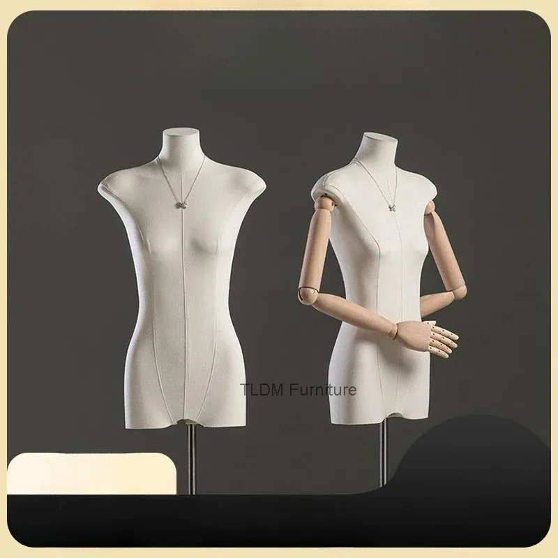 

Modern Simple Flat Mannequin Prop Women's Half-body Clothing Window Human Body Clothes Store Display Stand Sewing Supplies FYMQ