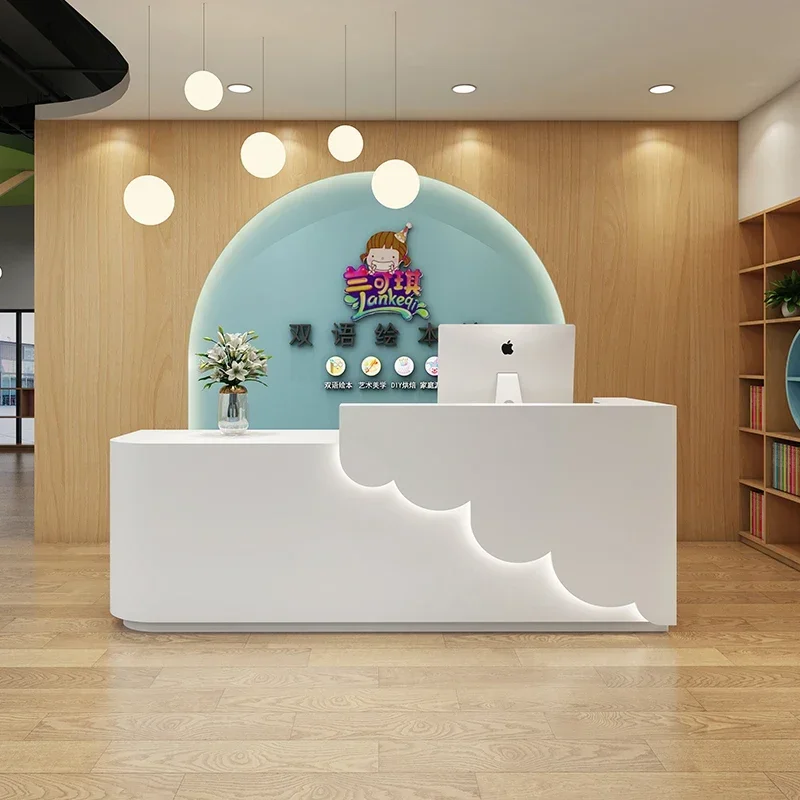 مكتب مكتب أنيق، مكتب استقبال أمامي، ملابس تصفيف الشعر، أثاث جمالي، طاولة مكتب تصفيف الشعر، مركز تجميل #5