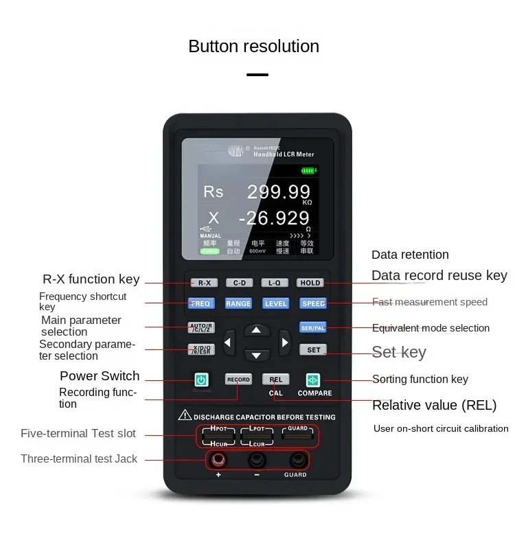 Handheld LCR Digital Electric Bridge Measuring Inductance Capacitance Resistance