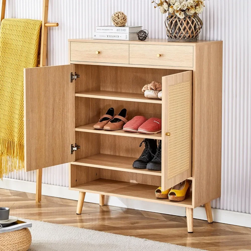 

Modern Minimalist Rattan Shoe Cabinet, Bed top Cabinet. Beautiful Shape, Suitable for corridors ands