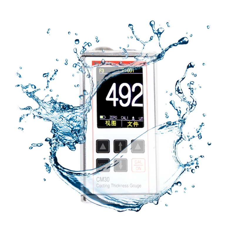 NDT Thickness Measurement Magnetic Method Waterproof Color Screen CM30F 0-3000um Zinc Coating Thickness Gauge With USB