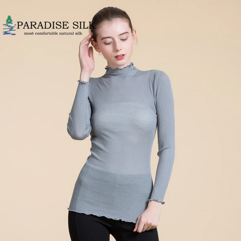 

Women Wool Shirts Turtleneck T-shirt Seamless UnderShirts Sexy Long Sleeve Shirt One Size