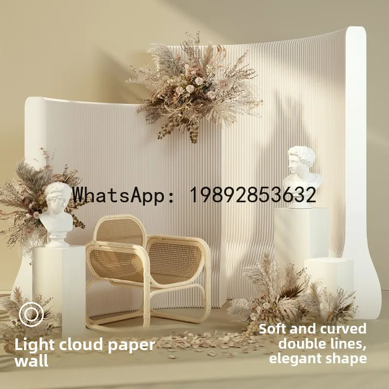 YFY Partition Fence Office Entrance Light Cloud Screen Divider Live Streaming Background Divider Foldable Mobile