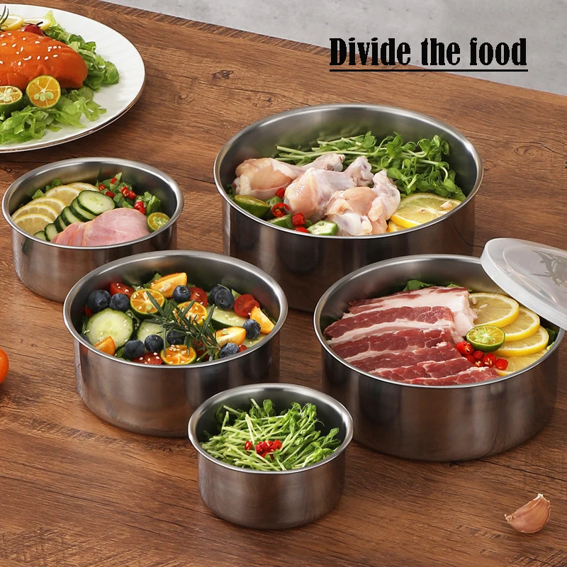 Cross-border trade stainless steel 5-in-1 food crisper sealed leak-proof multi-purpose heating