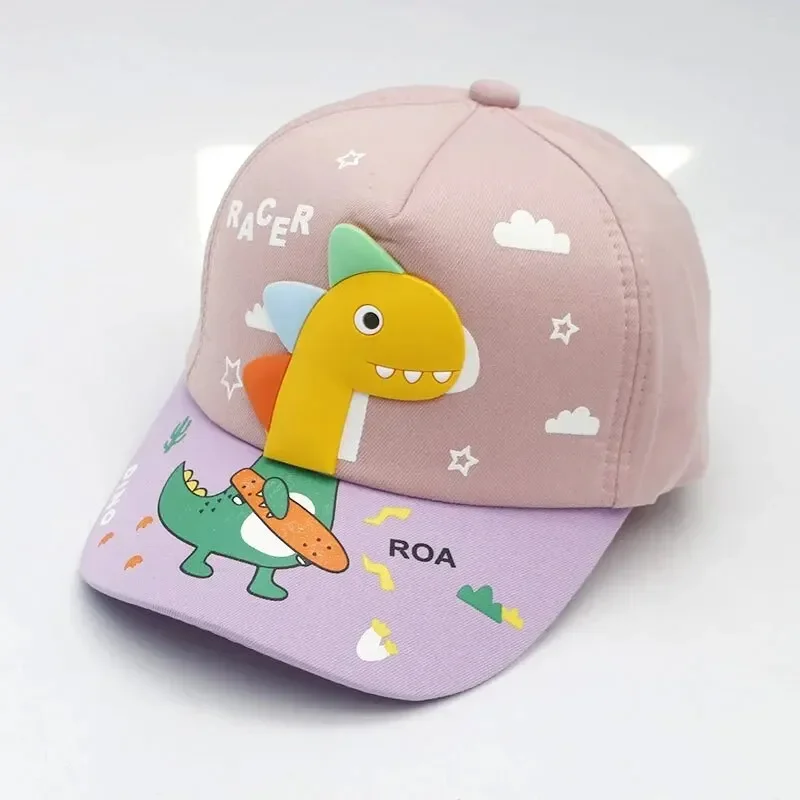 Four Seasons Little Dinosaurs, Children's Hats, Children's Baseball Caps, Cute Cartoon Color-Blocked Caps, Outing Sun Hats view 5
