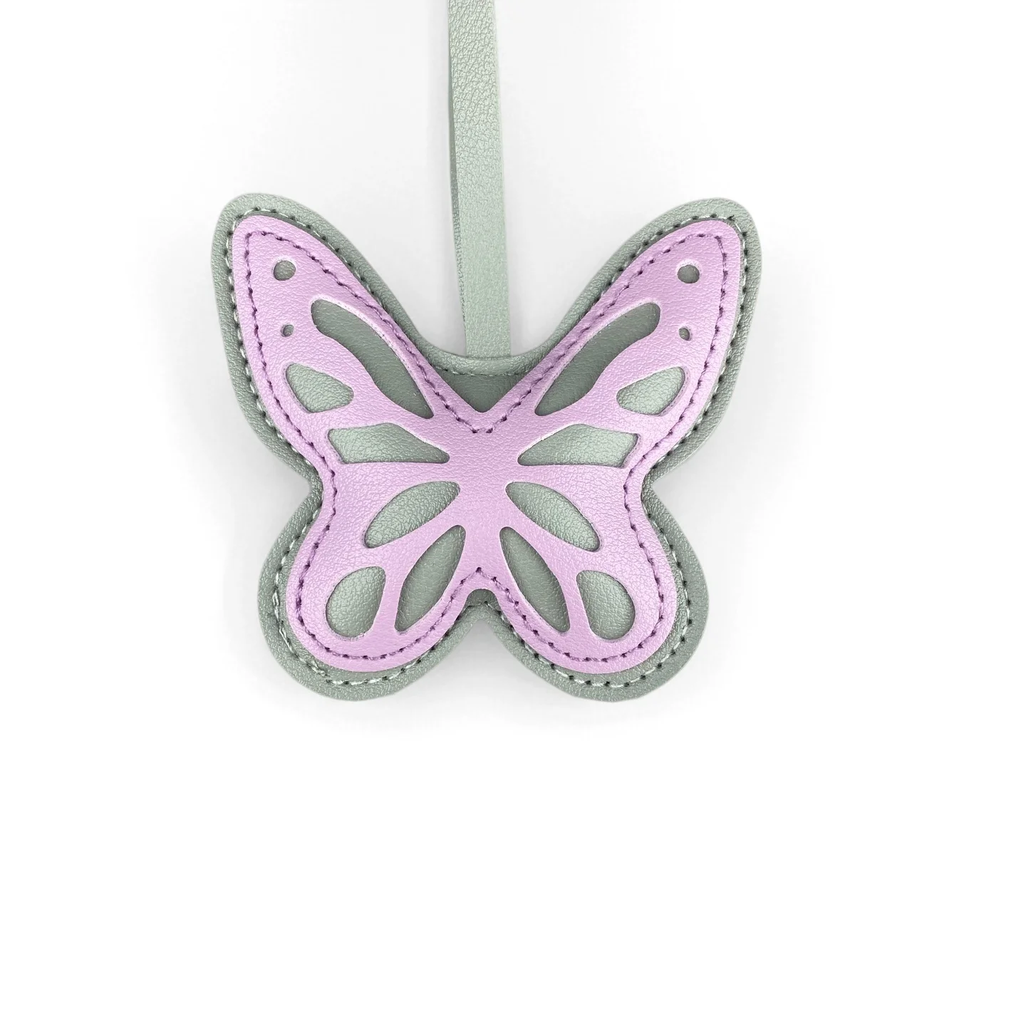 Lila Schmetterling & Blumen Schlüsselanhänger-Set, Niedliche PU-Leder Blumen-Taschenaccessoires für Lila-Liebhaber/Realistische Blüte/Gutes Geschenk – Detail 11