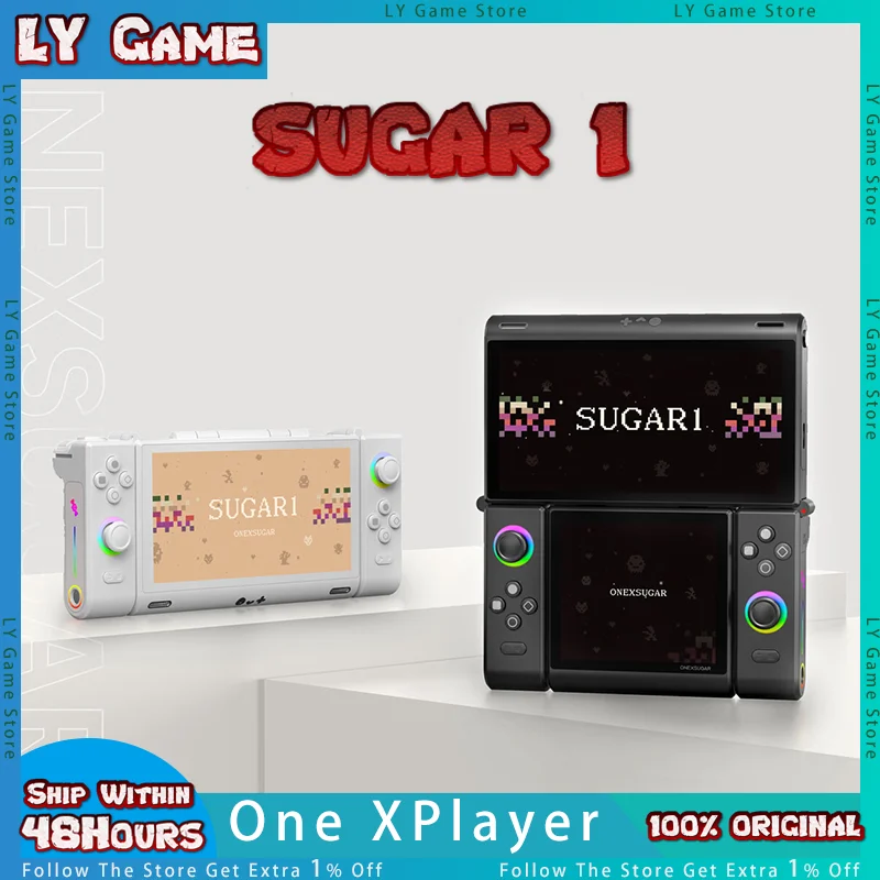 OneXPlayer Sugar 1 وحدة تحكم ألعاب مزدوجة الشاشة قابلة للتحويل محمولة باليد Snapdragon G3gen3 3.92 + 6.01 بوصة عصا تحكم لقاعة الشاشة Oled