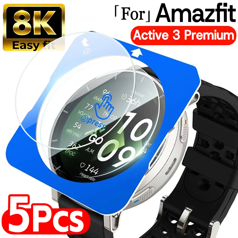 1–5 Stück 9H gehärtetes Glas mit automatischem Ausrichtungs-Installationskit für Amazfit Active 3 Premium Displayschutzfolien HD-Glasschutzfolie