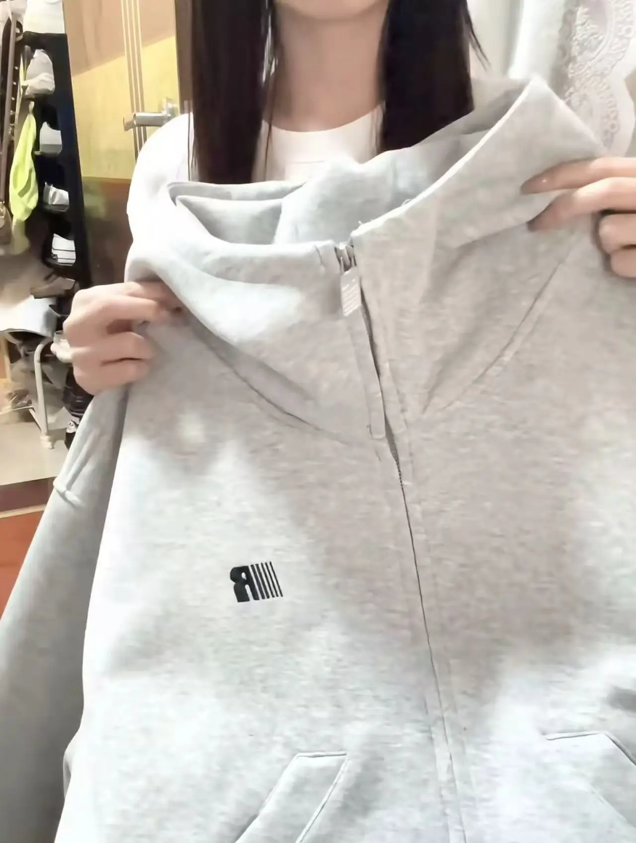 

Американский ретро-кардиган с высоким воротником и капюшоном, женская свободная куртка на молнии в стиле оверсайз, плотная осенне-зимняя верхняя одежда