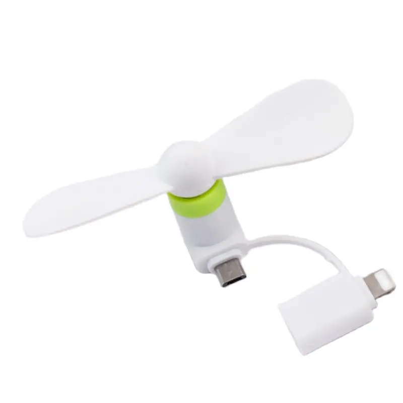 2 IN 1 Travel Portable Cell Phone Mini Fan Cooling Cooler  For iPhone 5 6 6S 7 Plus 8 X for Android Type-c