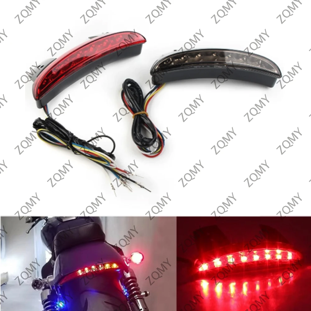 

1pcs Motorcycle LED Rear Fender Edge Brake Tail Light Red For Harley Breakout Bobber